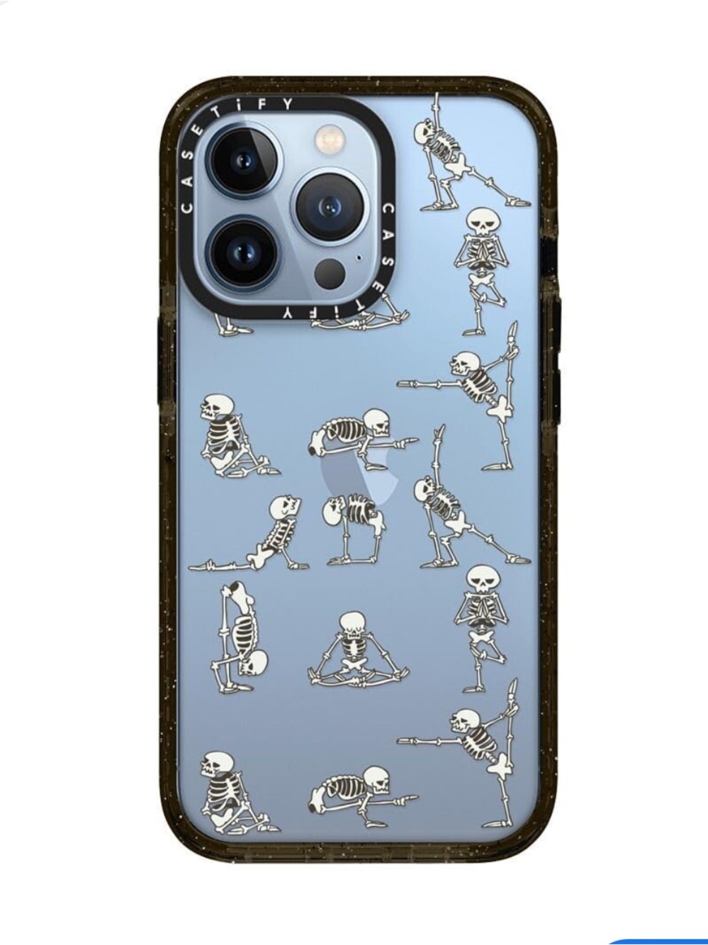 Casetify Black Clear Skeleton Yoga Phone Case
